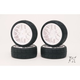 Pneus FWD Asphalte D40 collé sur jante blanche - SWEEP