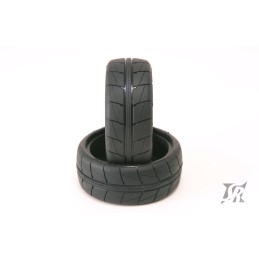 Pneus FWD Asphalte D36 collé sur jante blanche - SWEEP