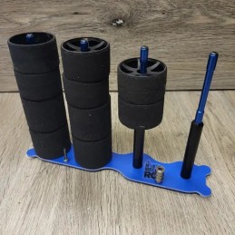 Support bleu pour 4 trains de pneus mousse 1/12