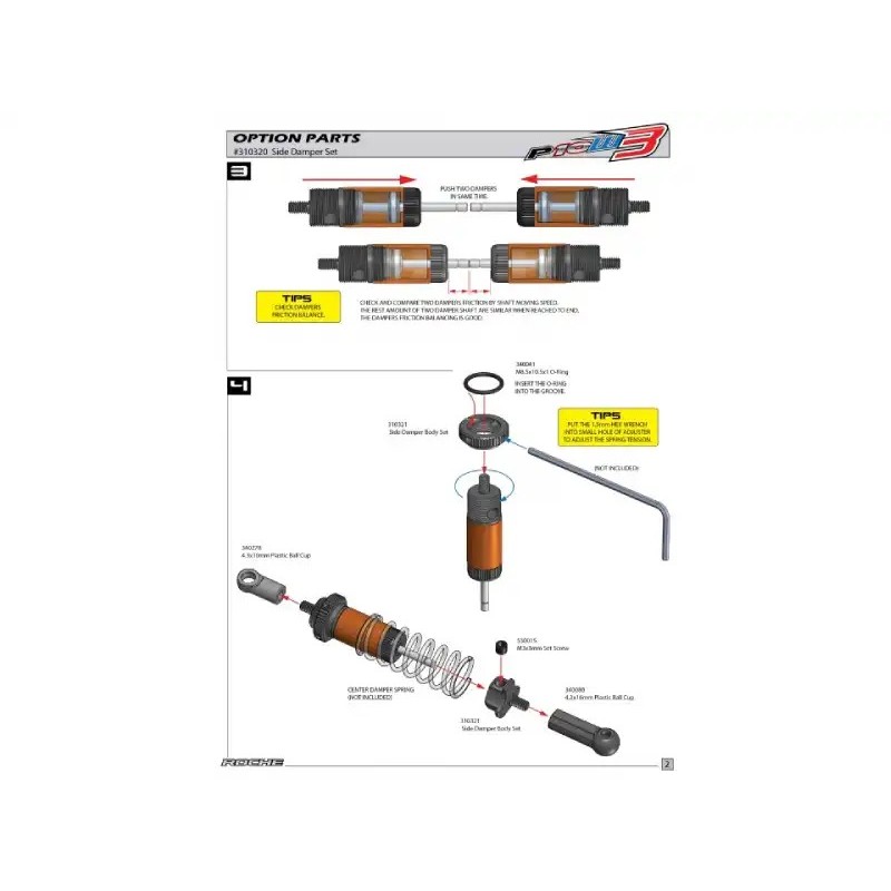 Cygmophing 2 pièces 1/10 amortisseurs de chocs en métal adaptés au modèle de voiture HSP RC accessoire de pièce rouge (60MM Cygmophing 2 pièces 1/10 amortisseurs de chocs en métal adaptés au modèle de voiture HSP RC accessoire de pièce rouge (60MM