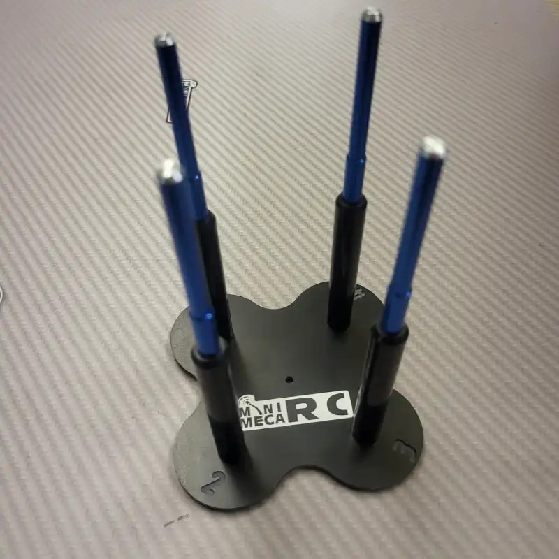 Support noir compact pour pneus 1/12 - 4 trains