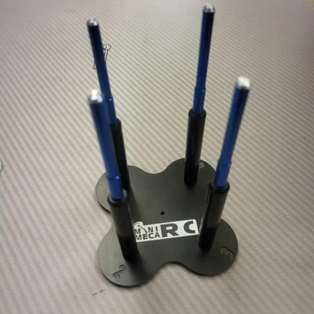 Support noir compact pour pneus 1/12 - 4 trains