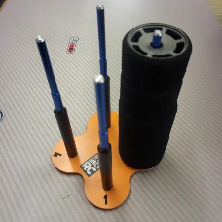 Support orange compact pour pneus 1/12 - 4 trains