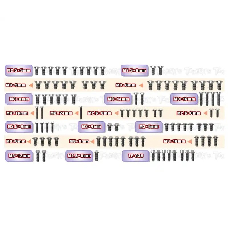 Kit de Vis Titane UFO pour XRAY X10/XP10 2026 (94pcs)