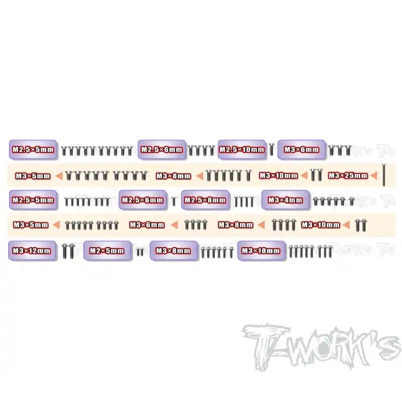 Kit de Vis Titane UFO pour XRAY X12 2026 (92pcs)