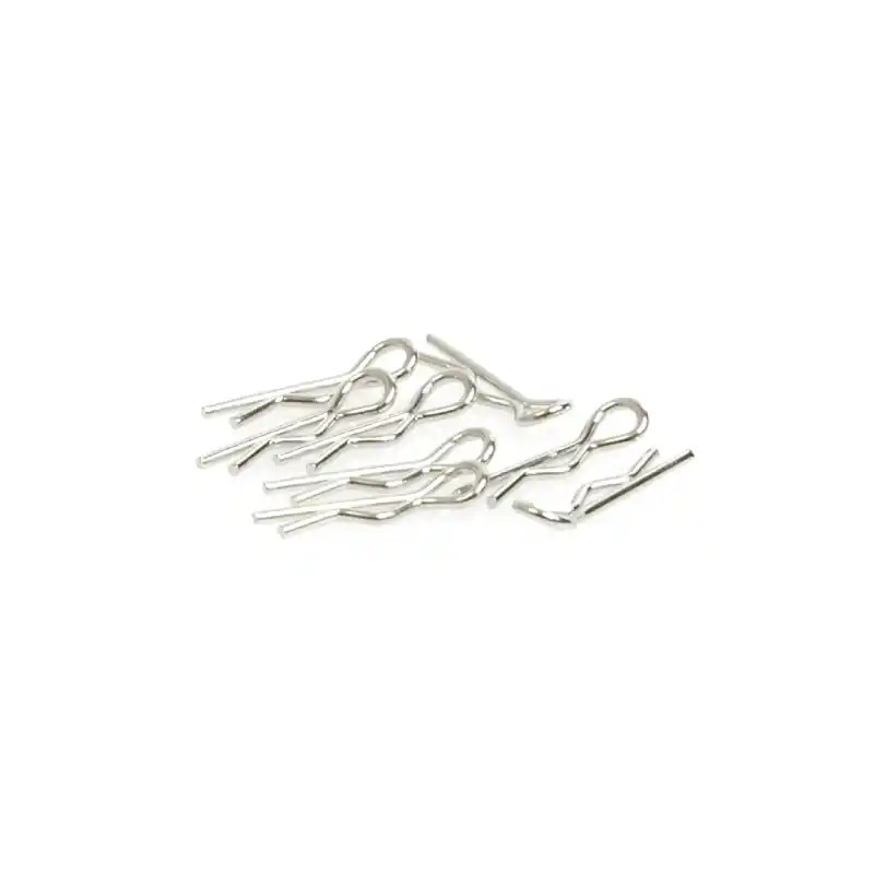 clips carrosserie argent 1/10 coudés lot de 8