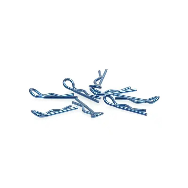 clips carrosserie bleu 1/10 coudés lot de 8