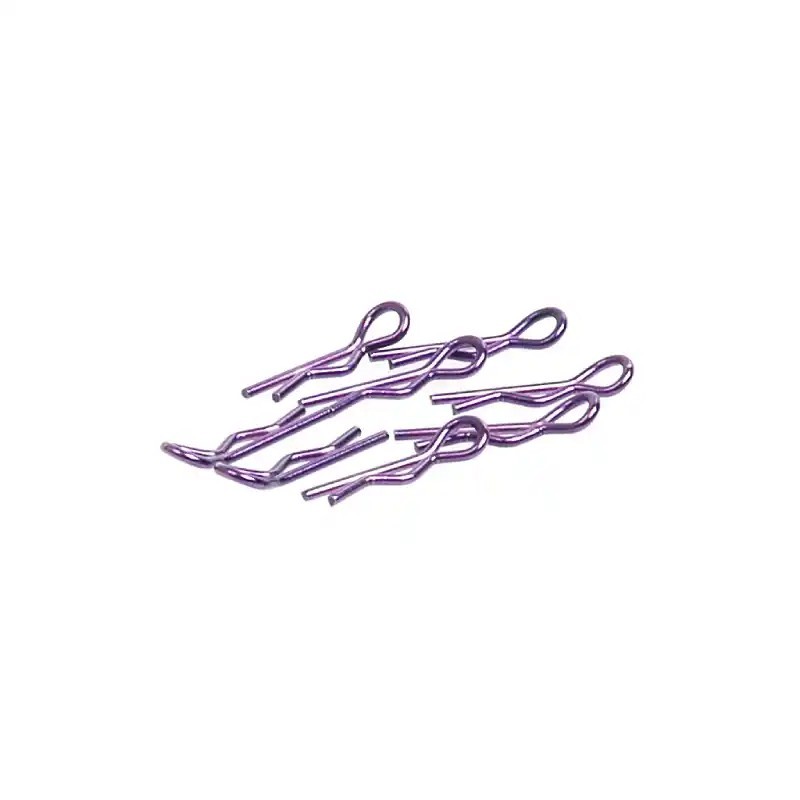 clips carrosserie violet 1/10 coudés lot de 8