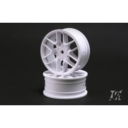 Pneus FWD D36 asphalt collé sur jante blanche - SWEEP